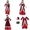 Soft Corduroy Christmas Santa Claus Costume Dress For Women With Stylish Accessories