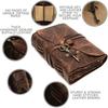 Leather Diary Writing Notebook Unique Handmade Embossed Travel Diary Deckle Edge Paper Diary