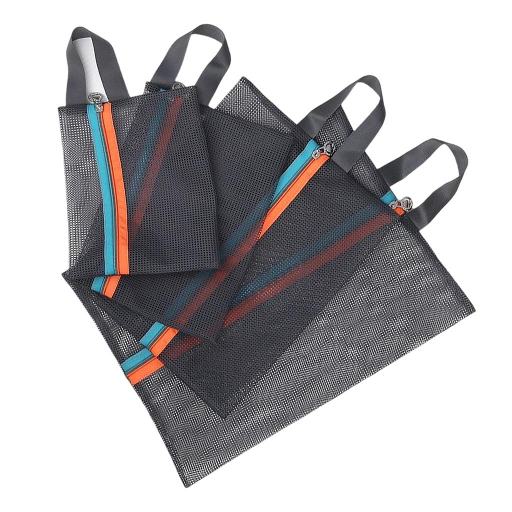 Pack mit 4 robusten Netz-Reiseorganizer-Taschen, Zubehör für Gepäck und Heimaufbewahrung, tragbare und atmungsaktive Designs