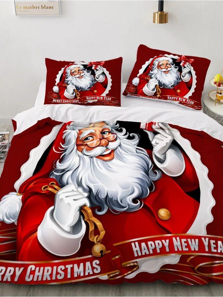 Weihnachts-Bettbezug Cartoon-Druck Bettwäsche-Set Mikrofaser Cartoon-Deckenbezug Mit Kissenbezügen Kindergeschenk
