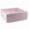 Dry Pool 110X110X40 Velvet Soft Light Pink With 600 Balls: White, Light Pink, Iridescent
