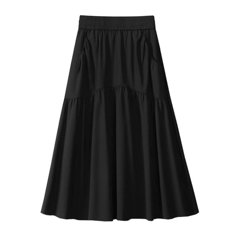 Plus Size Women's High Waist A-Line Pleated Umbrella Skirt - Spring/Summer 2026