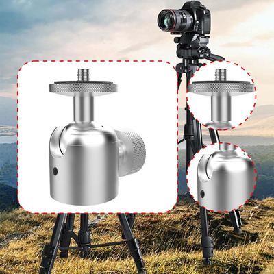 Mini Ball Head Tripod Mount Metal Swivel Universal 1/4" Screw Base Adapter for Fill Light DSLR