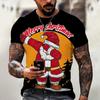 2023 Christmas Man 3d Print T-shirt New Men Short Sleeve Holiday Dress Crew Neck Top Tee Santa Claus Streetwear Fashion Cool T Shirts