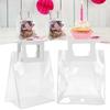 2pcs Bags Transparent Gift Bag Sturdy Bottom Handbag for Birthday Christmas Gift Packaging (S)