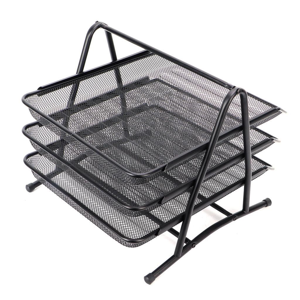 Document Basket Three Layers Reticulated Desktop Organizer for Store  Size Paper Folders Stationer