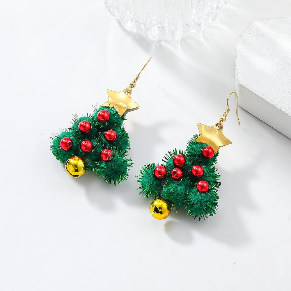 1Pair Christmas Tree Christmas Earrings Bowknot Xmas Dangle Earrings Wreath Earrings Girls
