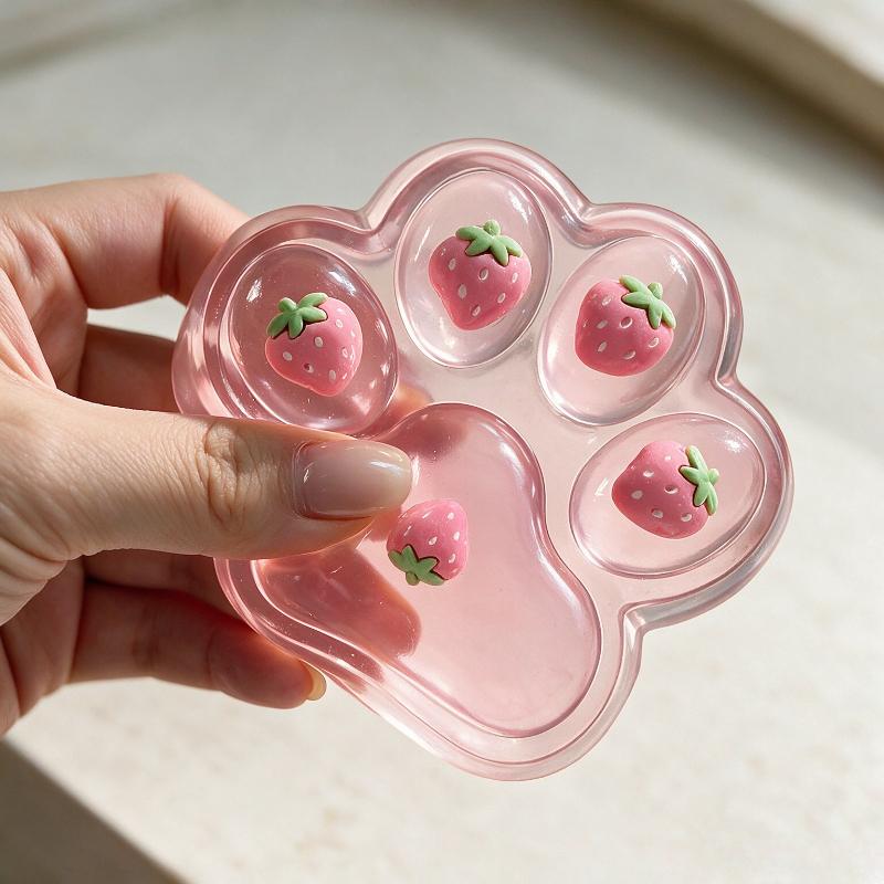 Pink Strawberry Cat Paw Giant Slow Rebound Squishy Toy Cute Decompression Stress Ball Party Favors For Daily Play