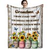 Grandma Blanket 60x50 Inch Gift For Birthday Mother's Day Soft Couch Pot 74
