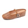 Grape mother inner height increase retro woven hollow square head word with thick heel sandals Muller half slippers women's summer 2025