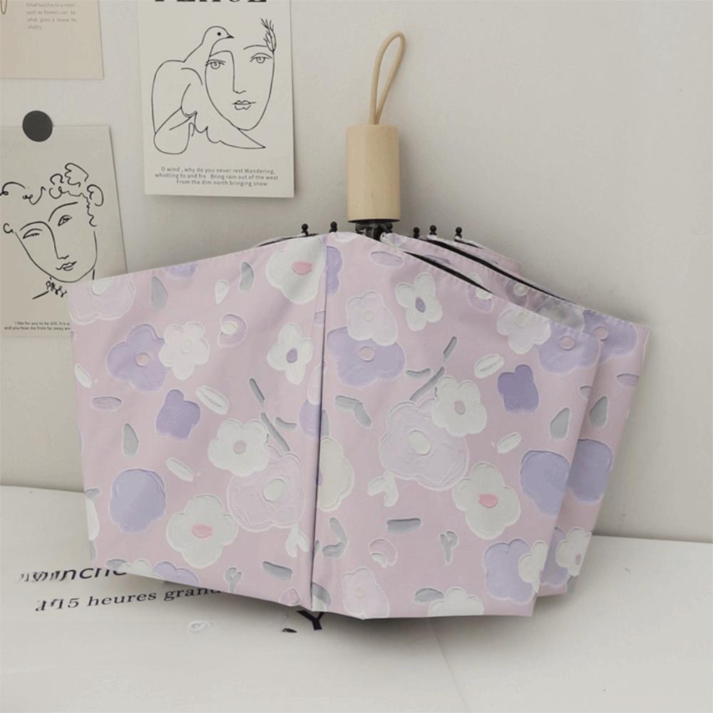 

Виниловый зонт с УФ-защитой, фиолетовый с цветочным принтом, автоматический, женский зонт от солнца, зонт для улицы Style 1