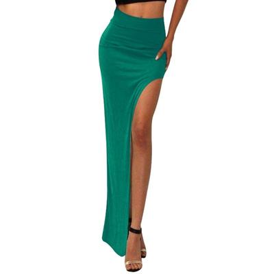 Summer Sexy Women High Waist Split Skirt Stretch Package Hip Skirt