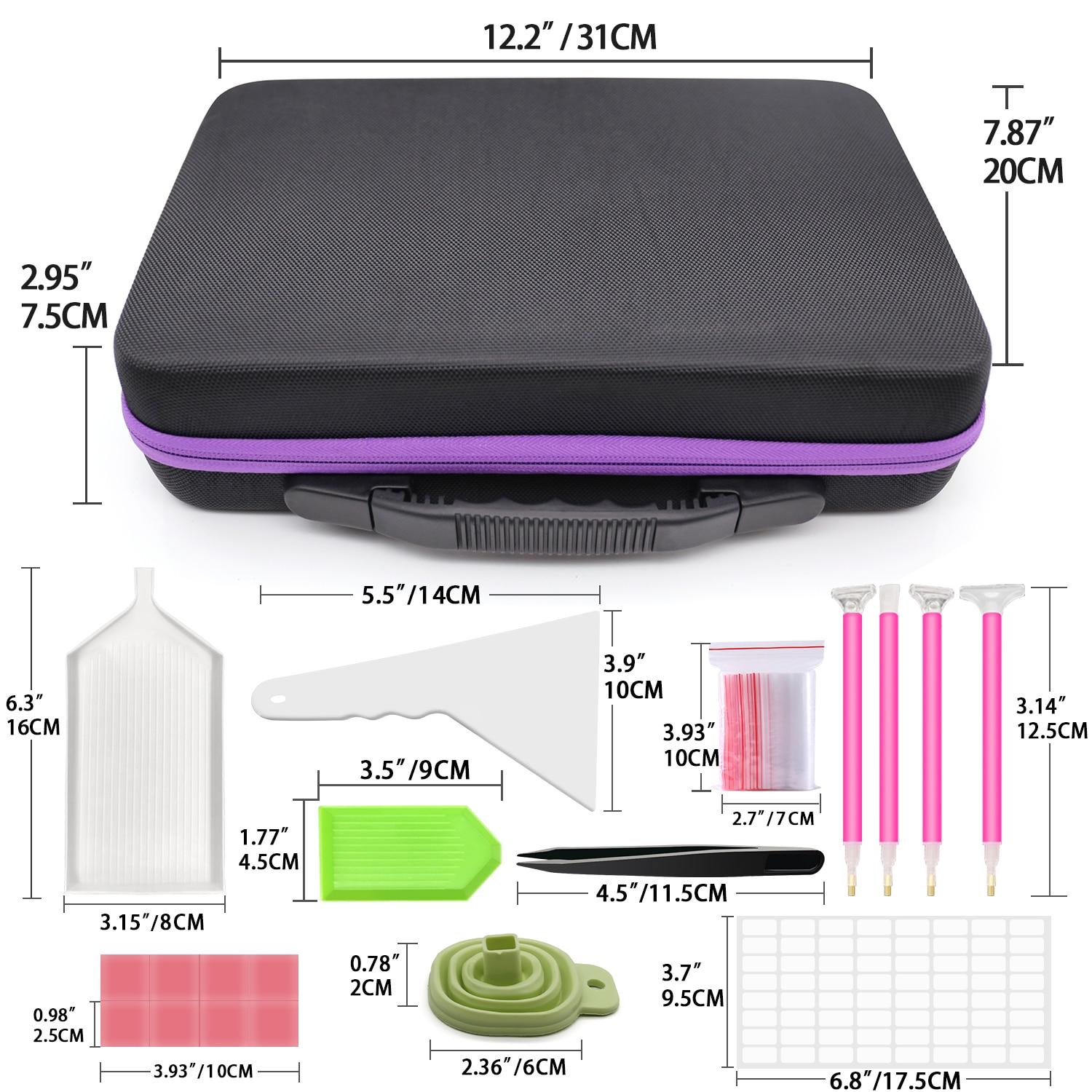 

5d аксессуары для алмазной живописи коробка для хранения алмазной живописи инструменты для хранения алмазной вышивки из бисера 60 Slots Handcase Tools фиолетовый