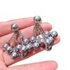 S925 Sterlingsilber Nadel Grau Perlen Quaste Ohrringe - Elegantes Nischen Design für Damen