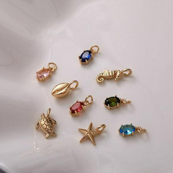 Titanium Steel Zodiac Pendant with Colored Zircon Stones - DIY Necklace for Women