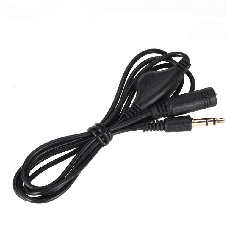 3.5mm Male To Female Audio Extension Cable with Volume Control Wheel