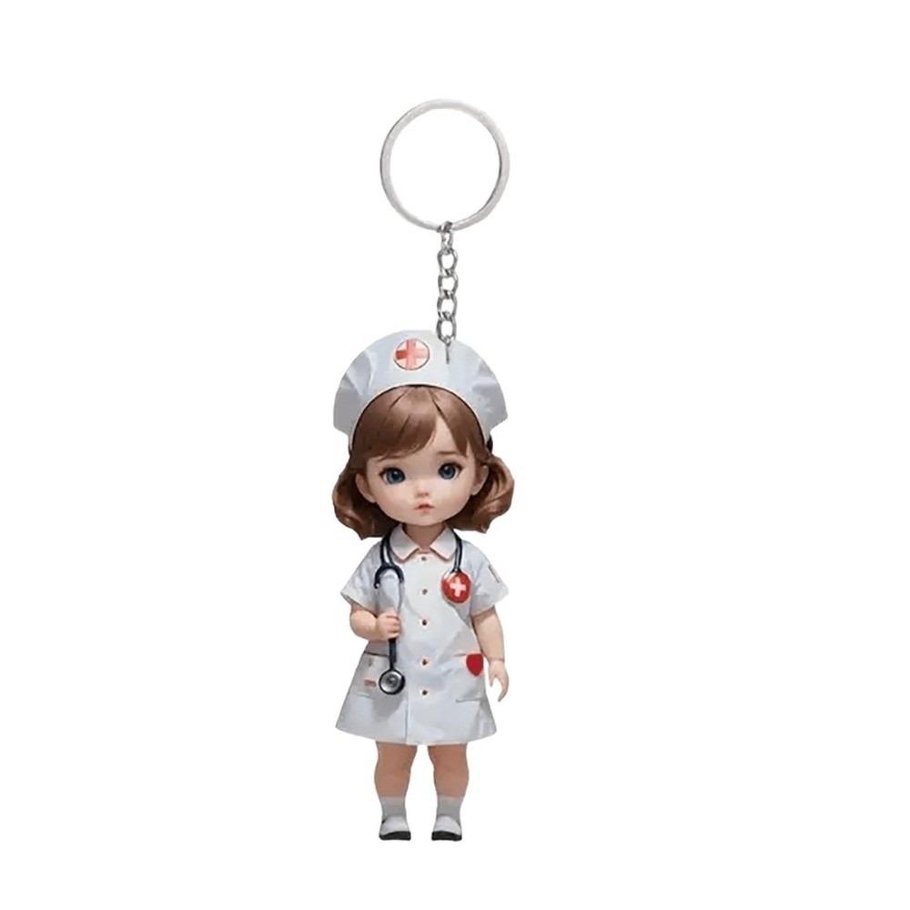 Hanging Acrylic Keychain Colorful Cartoon Pendant Gift Doll Ornament Bag Accessory