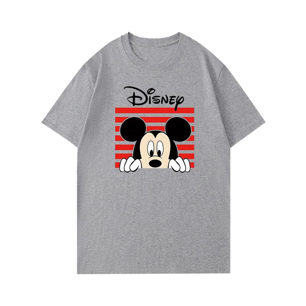 Disney Mickey Mouse Cartoon Print Short Sleeve Casual T-Shirt For Men Summer Fashion Hip Hop Streetwear Unisex Couples Clothing