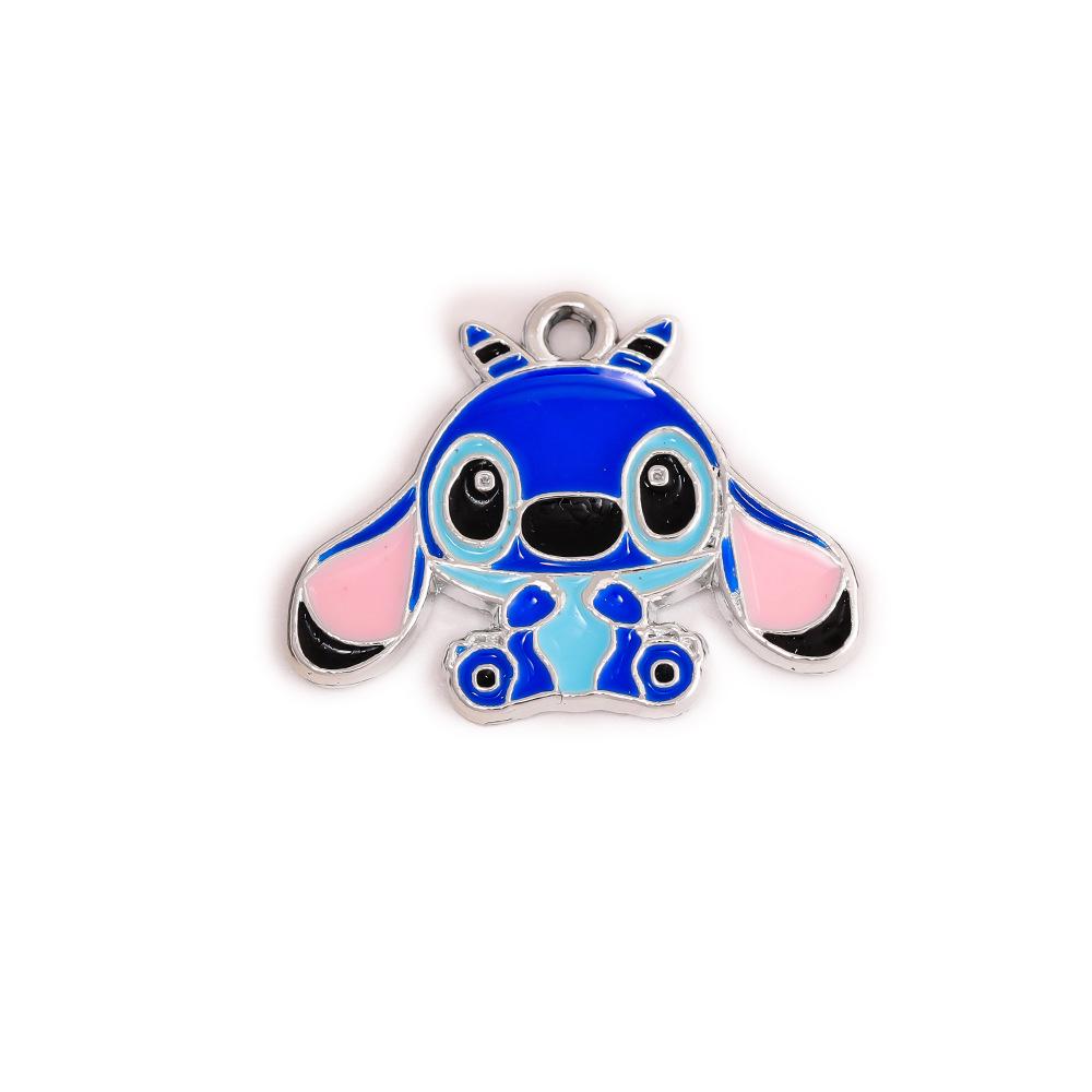 

Stitch Cartoon Drip Oil Pendant Alloy Jewelry Accessories for DIY Bracelets, Clothing, and Keychains