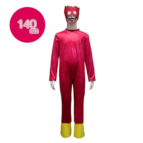 [Milky Time] Poppy Playtime Huggy Wuggy Kissy Missy Cosplay Halloween Kids (Kissy Missy, 140cm)