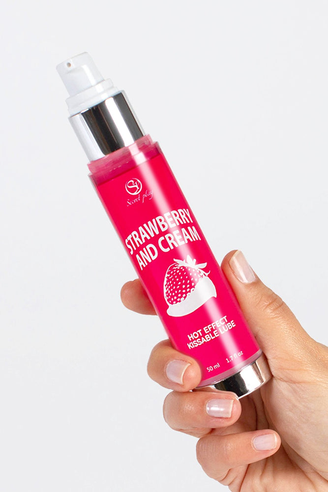 2 En 1 Lubrifiant Et Huile De Massage Fraise à La Crème Chauffant Sp5389