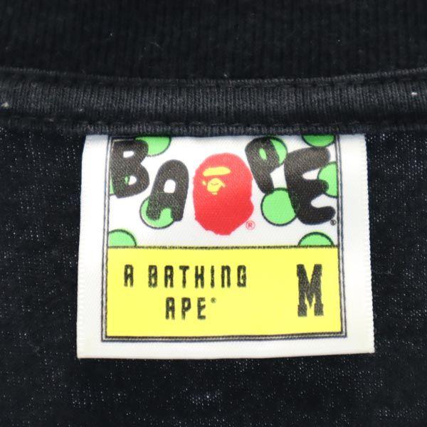 A Bathing Ape Print Short Sleeve T-shirt M Black Men's Used