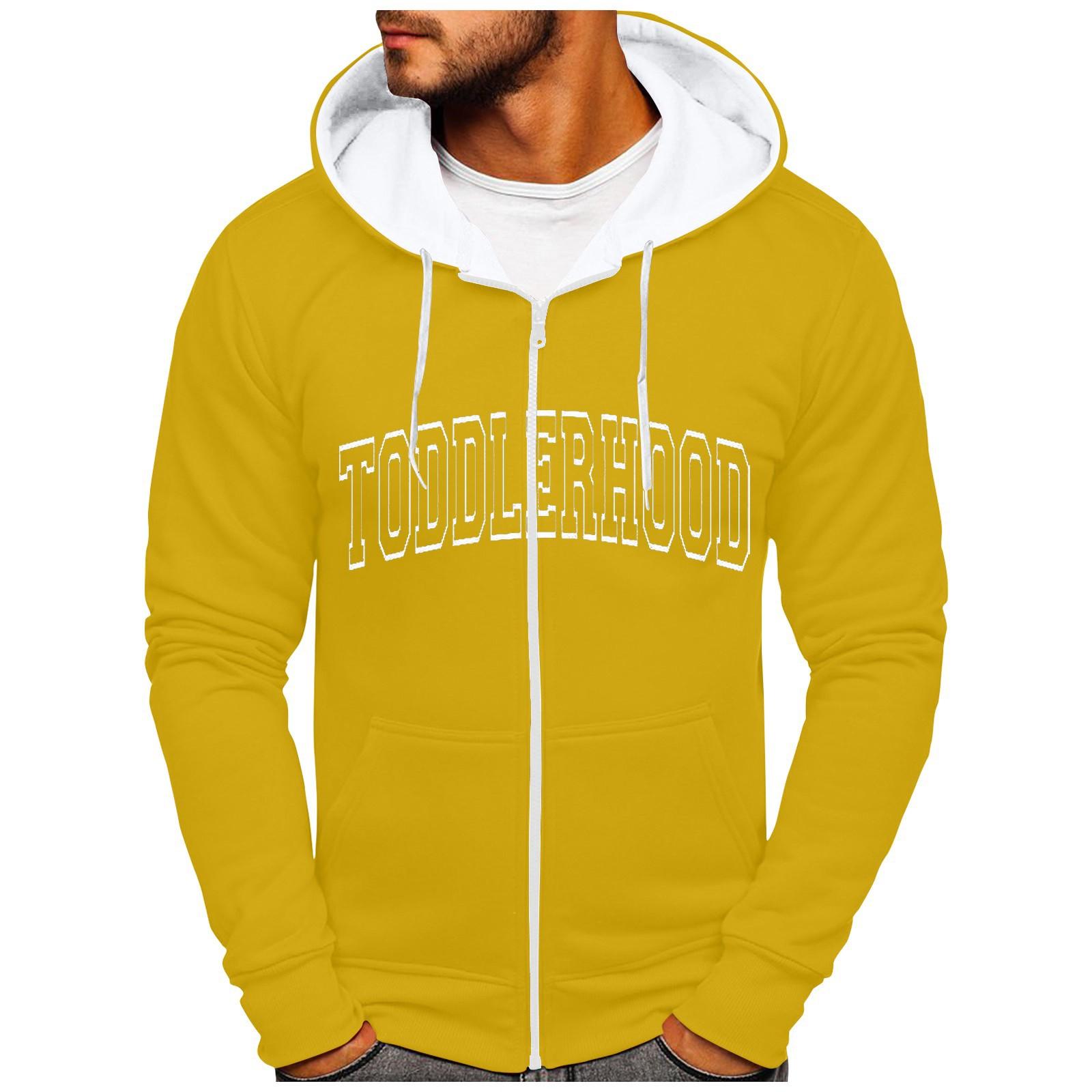 

Мужская свободная толстовка на молнии с капюшоном и принтом, мужская повседневная модная спортивная толстовка XXXXL жёлтый