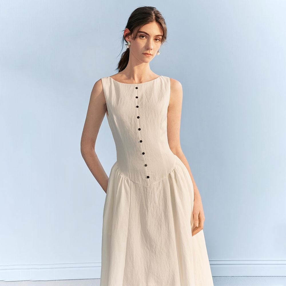 Waiwaiaiem Yy_Elegant Waist Pleated Dress