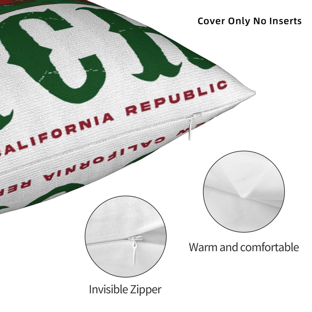 Decorative Pillowcase Republic California Merch Car  Throw Pillow Case Cover Square Multi Size