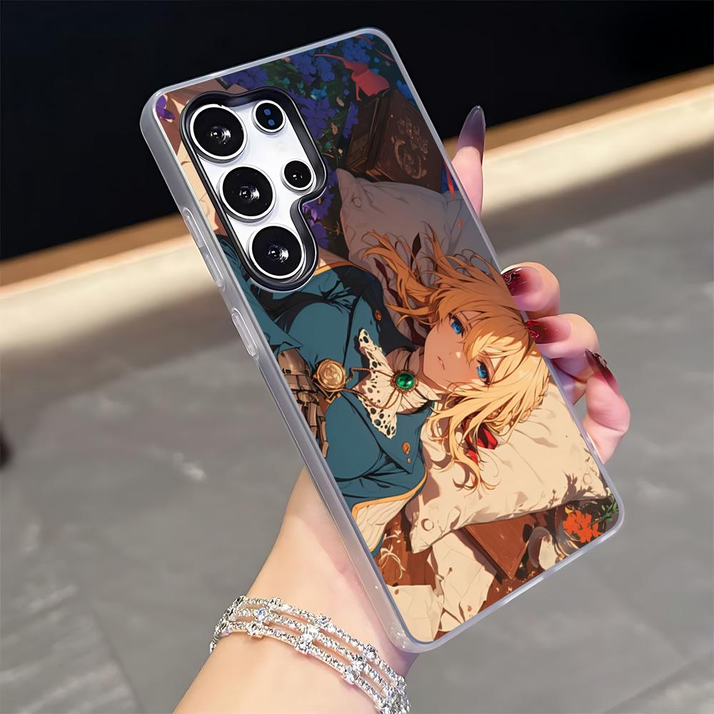 

Чехол для телефона с аниме Violet Evergarden для Samsung S26 S25 S24 S23 S22 S21 FE Plus Ultra Черный 2-в-1 Желе-силиконовый чехол Galaxy S21 FE 5G