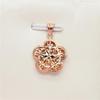 Purple Gold Color Gold Fashionable Elegance Exquisite Temperament High Grade Rose Gold Plated Hollow Flower Pendant Necklace Set Chain