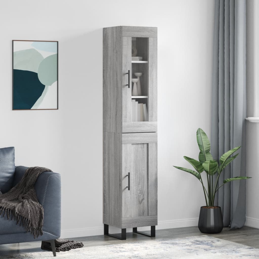 Highboard Gray Sonoma 34.5 x 34 x 180 cm Particleboard