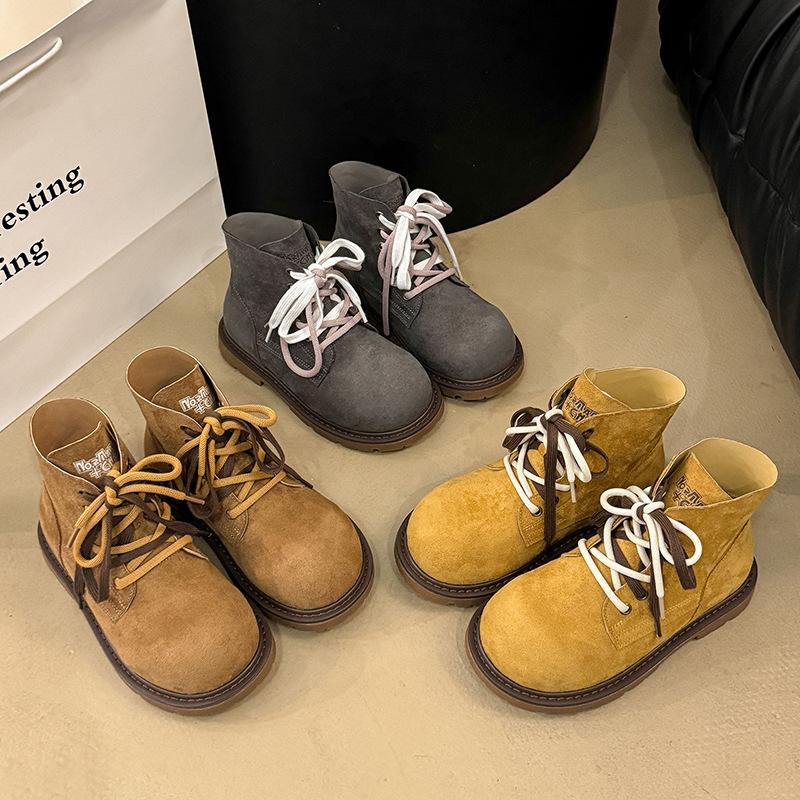 Women's Thick Sole Heightening Thin Fall and Winter Lightweight Outdoor Hiking Non-slip Cushioning Fashion Versatile Sports and Leisure Martin Boots