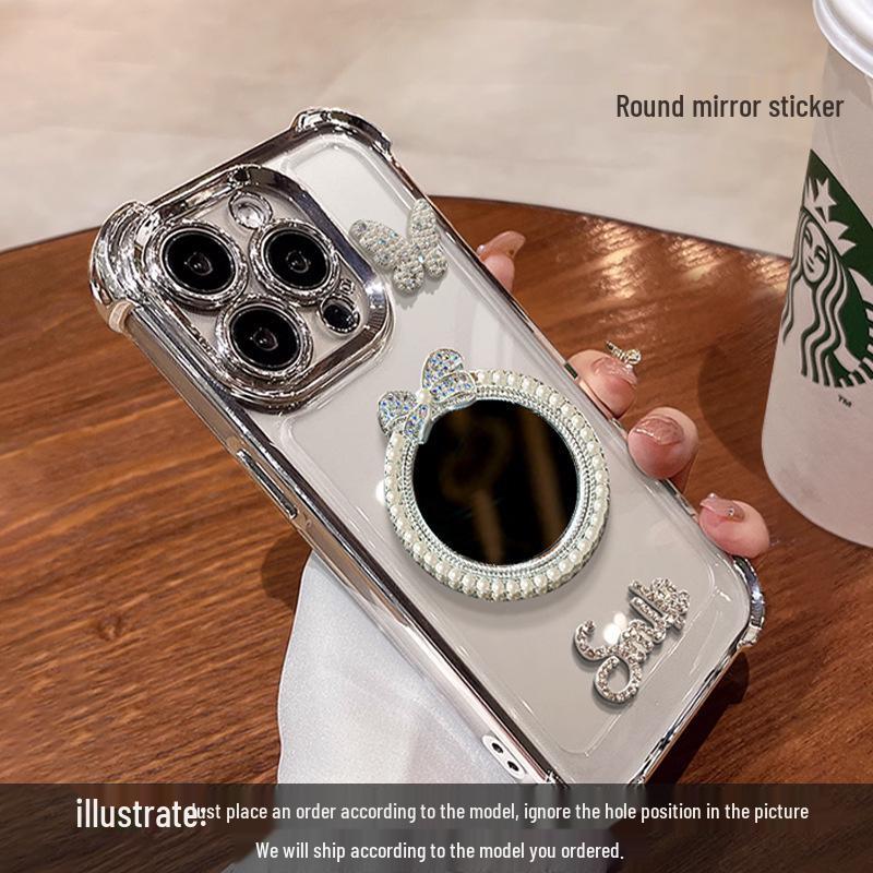 Butterfly Mirror Bracelet Drop-proof Electroplated Case for iPhone 16 Pro Max & Apple 17