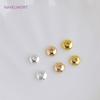 14K Gold Plated Flat Round Spacer Solid Smooth Wheel Bead Flat Round Loose Beads For Necklace Bracelet Making Accessories