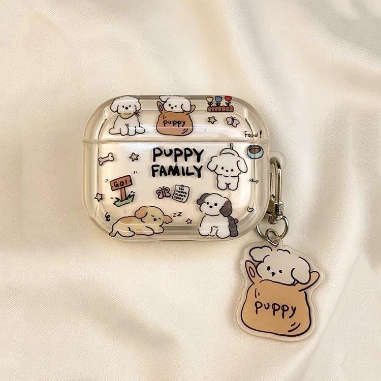 Hot sale ins coconut tree graffiti puppy airpodspro1/1st generation protective case for apple earphone case