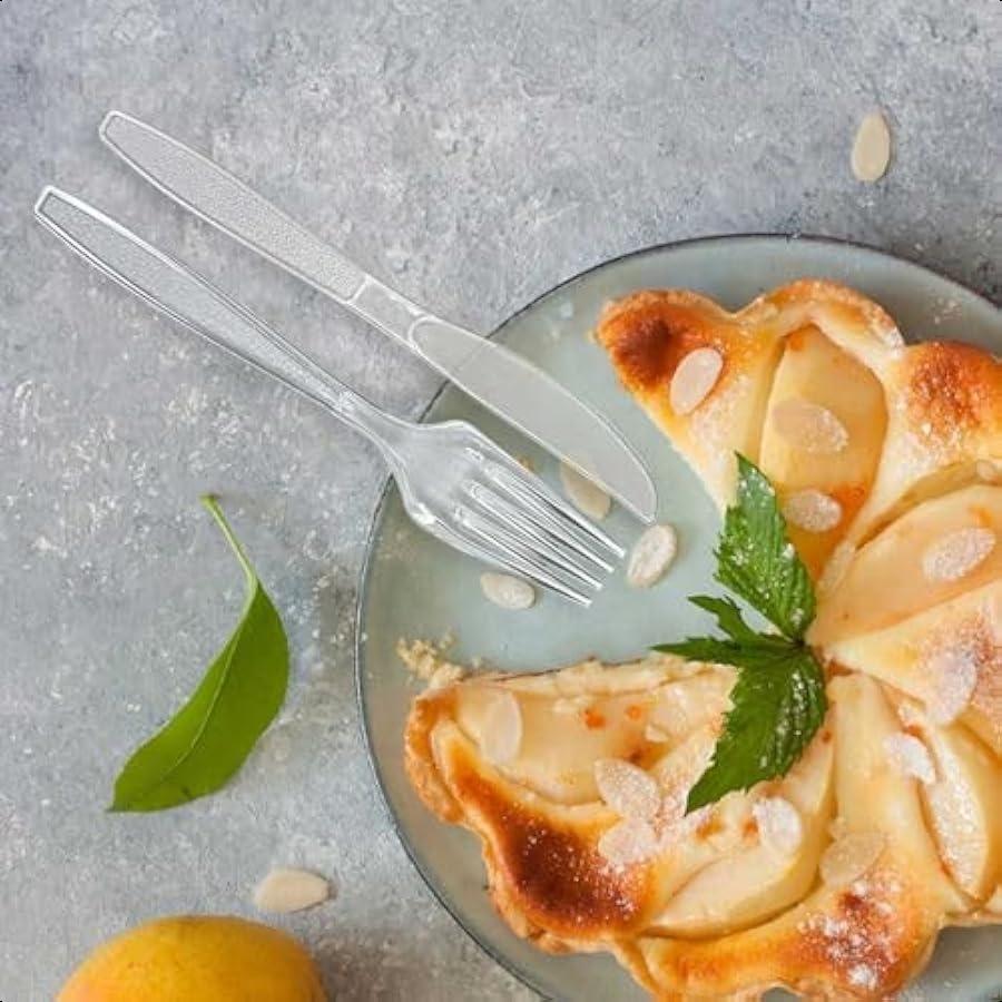 

Plastic Silverware Set 30Piece Disposable Plastic Utensils for Parties Clear Cutlery Plasticware Forks Spoons Knives United States