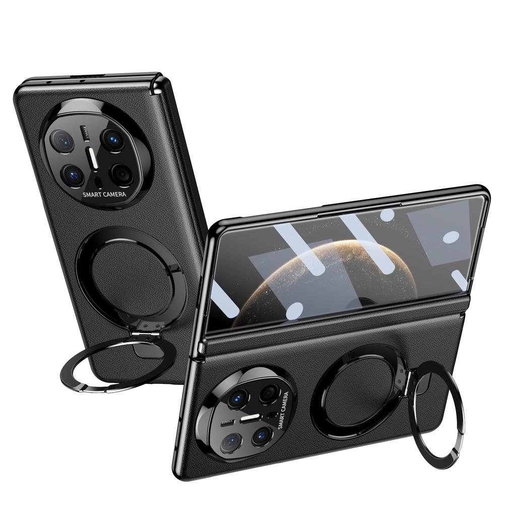 Business Style Pivot Magnetic Leather Case For Huawei Mate X5 X6 Bracket Cover Alloy Stand Ring With Glass Screen Protector