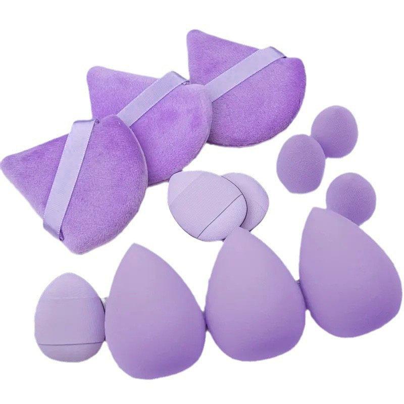 12-Piece All-Purpose Makeup Sponge Set, Made of 3 Loose Powder Puffs, 3 Mini Air Cushion Puffs, 3 Beauty Eggs and 3 Mini Beauty