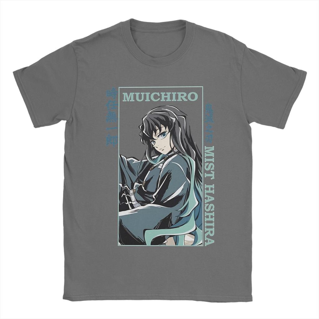 Demon Slayer Muichiro Tokito T Shirt  Wind Breather Anime Pure Cotton Clothes Short Sleeve Crew Neck Tees Plus Size T-Shirts