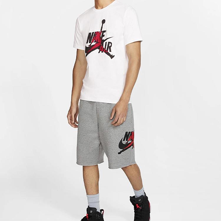 Air Jordan Jumpman Logo Print Knit Sports Crew Neck Short Sleeve T-Shirt Men Tops White DH9493-100