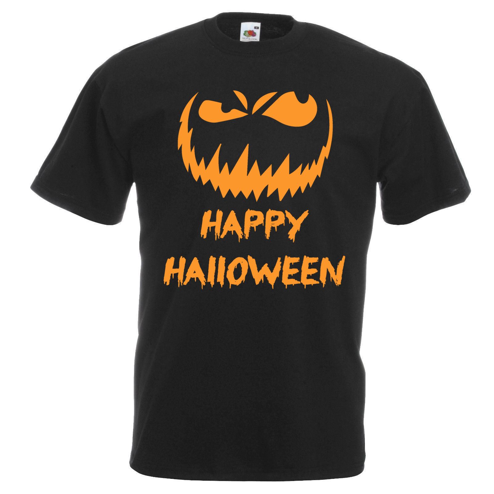 Adults Happy Halloween Scary Pumpkin Spooky Holiday Unisex Black TShirt S