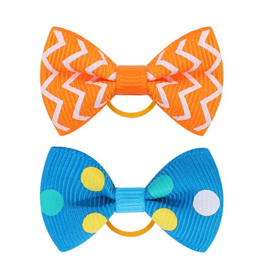 Pet Small Hair Bows with Rubber Bands Handmade Hair Bowknot Pet Accessories for Dog Puppy And Cat Grooming Supplies
