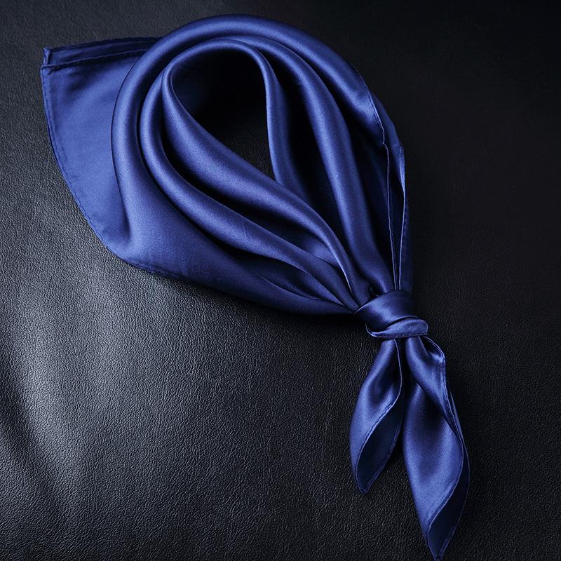 Pañuelo Cuadrado de Satén Versátil - Color Sólido Unisex para Primavera y Otoño