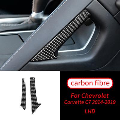 Echt Koolstofvezel Versnellingspookknop Interieur Sticker Trim Auto Interieur Accessoires Voor Chevrolet Corvette C7 2014-