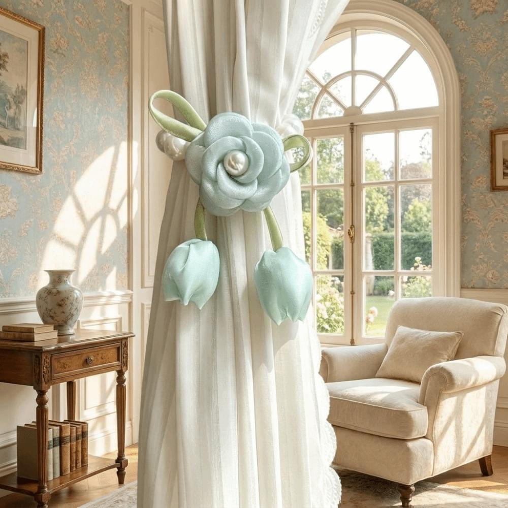 Magnetische Blumen Vorhangbänder Schöne Tragbare Vorhangraffhalter Vorhangbinder Seil Dekorative Transparente Vorhänge Raffhalter Schlafzimmer