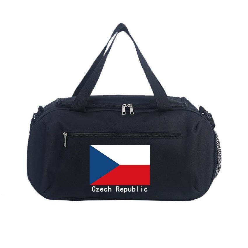 Gym Bag Czech Republic Flag Printed Women's Fitness Training Basketball Packing Soccer Shoes Shoulder Pouch Swimming Handbags