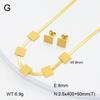 Stainless Steel Gold Flower Set Women 4pcs Necklace Earrings Bracelet Ring Cubic Zirconia Luxury Wedding Party Anniversary Gift
