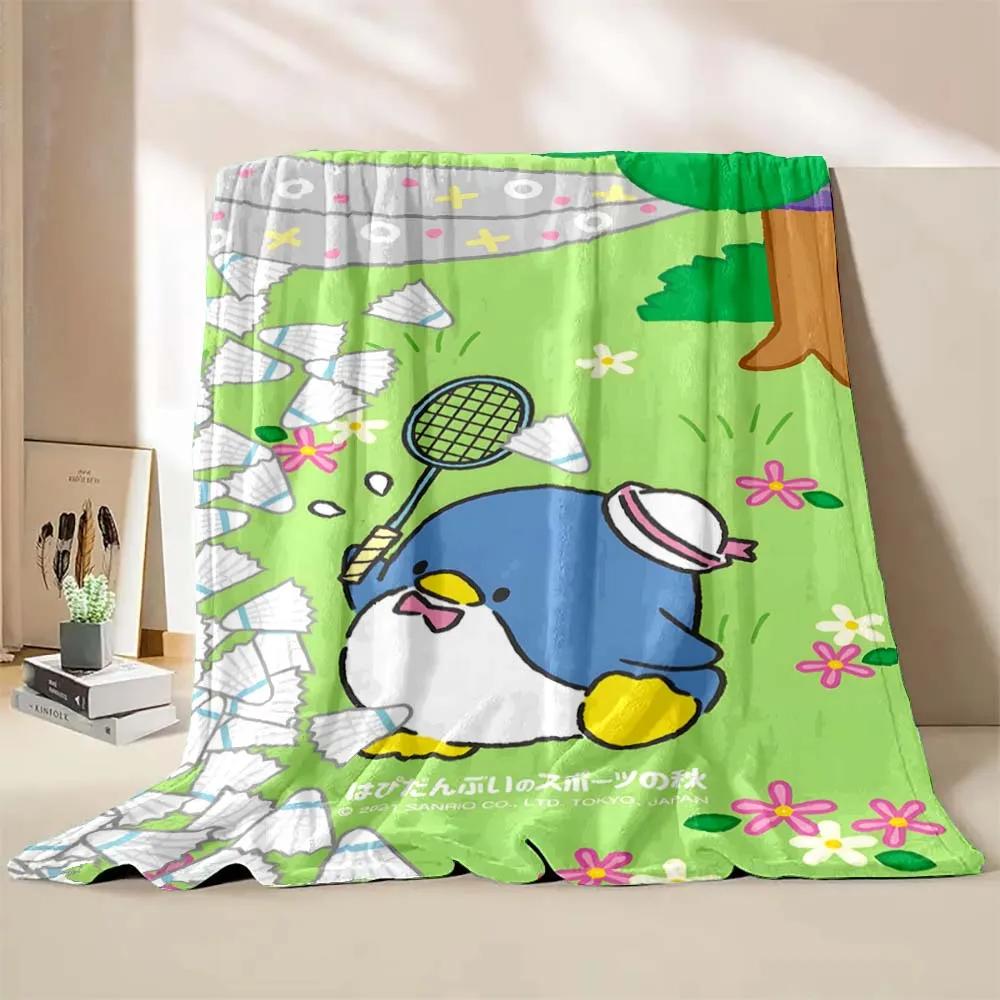 Cartoon Penguin Tuxedo Sam Blanket Soft Fluffy Children Adults Plush Summer Quilt Girl Bedspread Throw Blanket for Sofa Bed