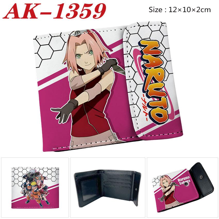 Naruto Shippuden Geldbörse PU-Leder Bi-Fold Druckknopf Anime Kartenhalter Kurze Geldbörse 1 Stück